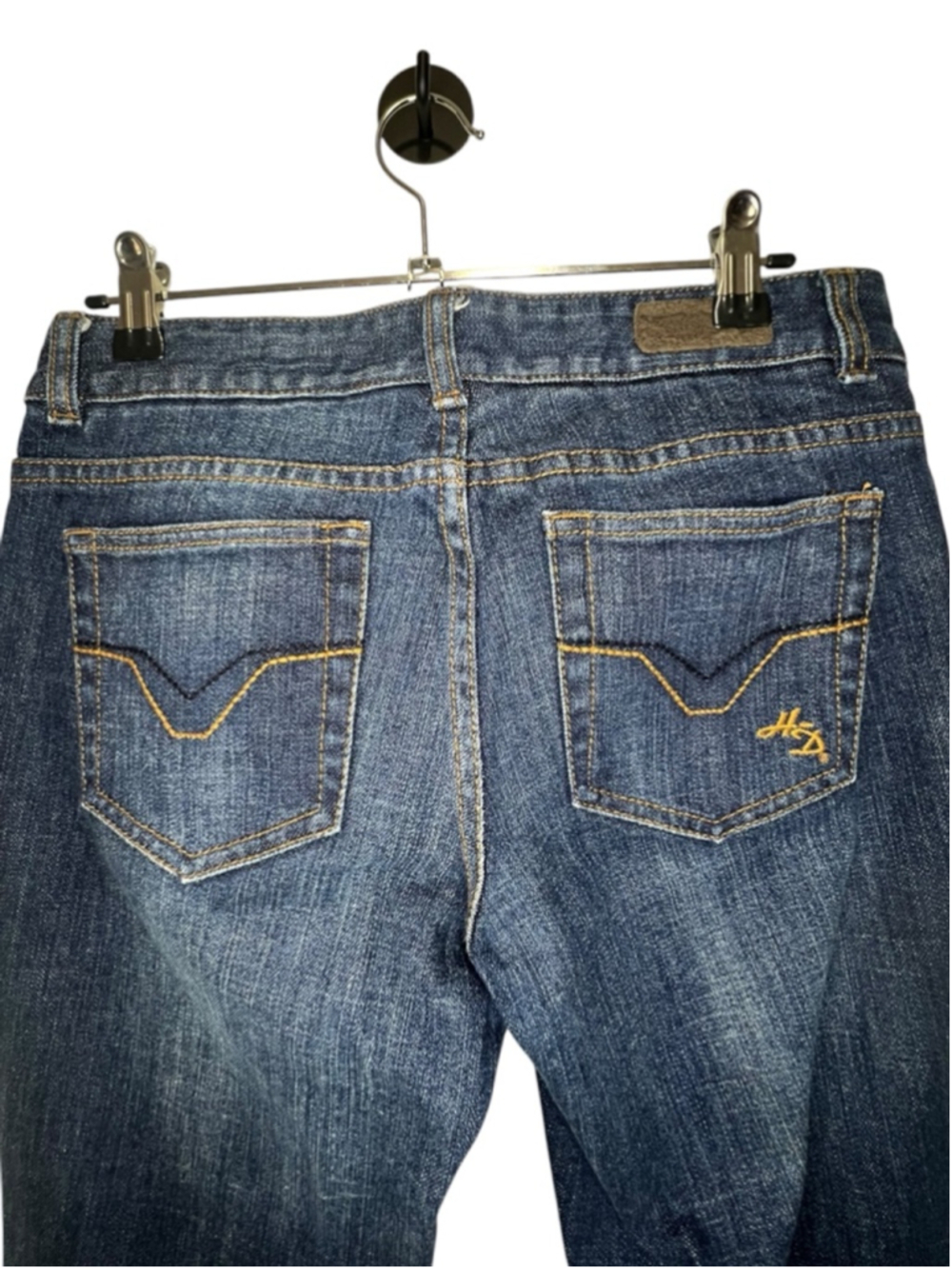 Harley Davidson Y2K Embroidered Logo Bootcut Medium Wash Denim Jeans - Picture 5 of 5